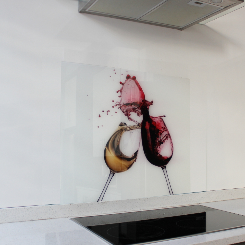 Decorative Glass Wall Tile (598 x 650 x 6mm) Wine Glasses