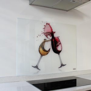Decorative Glass Wall Tile (898 x 700 x 6mm) Wine Glasses