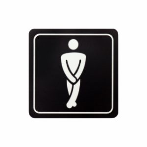 Sign Stmbolic 150*150mm Black Printed Gents Toilet Sign on White ACP