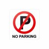 No Parking Symbolic Sign - Printed on White ACP (150 x 150mm)