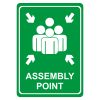 Green Assembly Point Symbolic Sign - Printed on White ACP (297 x 210mm)