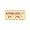 Photoluminescent 190mm Safety Sign F41 Emergency Exit Only