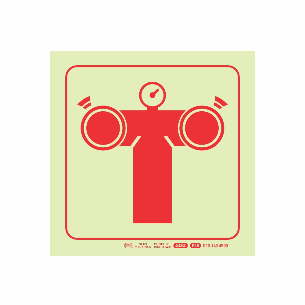 photoluminescent 190mm Safety Sign F49 Fire Pump Connection