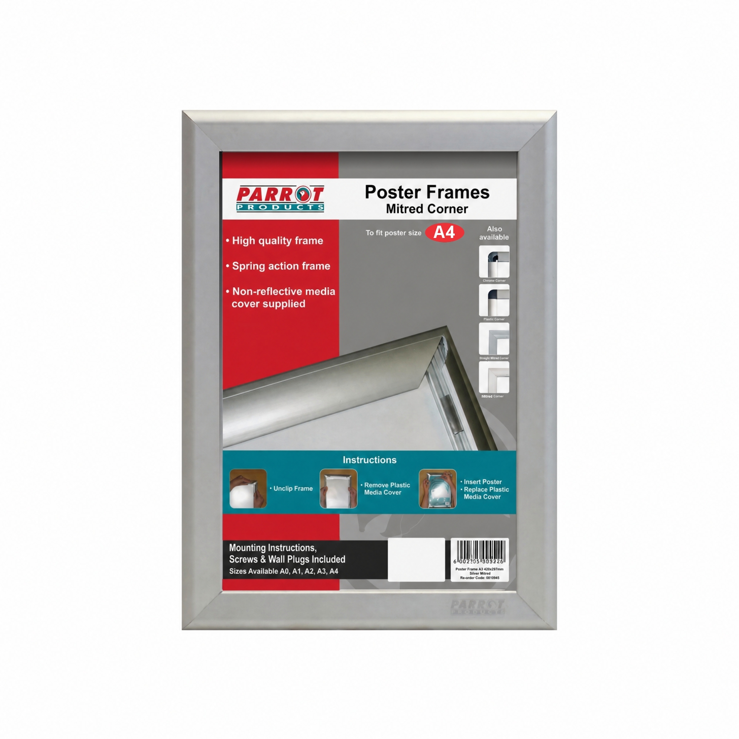 Poster Frame (A4 - 360*270mm - Single Sided - Mitred Corner)