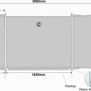 Educational Board Magnetic Whiteboard (1220*1220 - White Squares. Side Panel - Option A)
