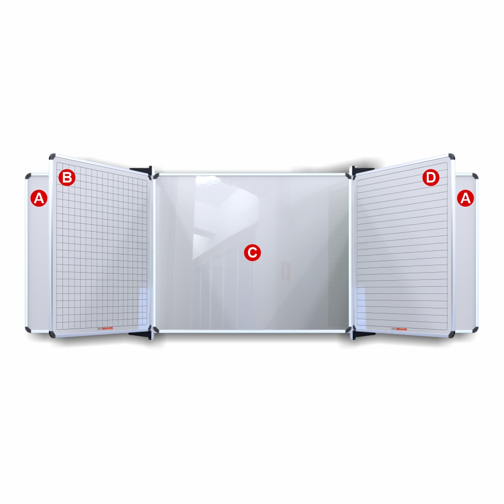 Educational Board Magnetic Whiteboard (1220*1210 - Lines 1 Side - Swing Leaf - Option B)