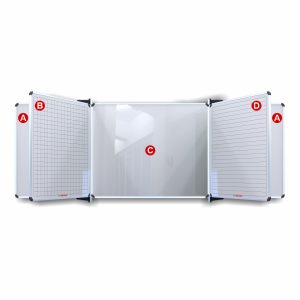 Educational Board Magnetic Whiteboard (1220*1210 - Squares 1 Side - Swing Leaf - Option B)