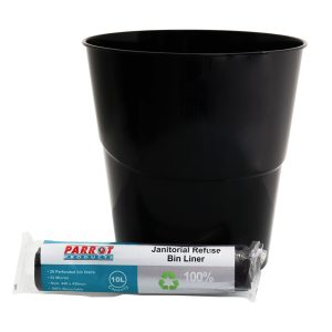 Promo Janitorial Waste Bin 10L + Refuse Bag 22 Micron 10L