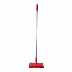 HACCP Hard Bristle Broom  Red Commercial Cleaning Broom
