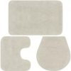 Casey Bathroom Cream 3 Piece Mat Set
