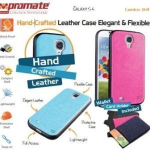 Promate Black Lanko.S4 Hand Crafted Leather Case