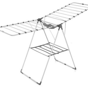 Totally Large Foldable Clothes Dryer Silver With Black Accents