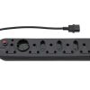 Multi Plug 5x16A 5x5A 0.5m IEC Cord Black