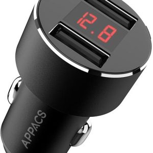 DUAL PORT CAR CHARGER WITH LED