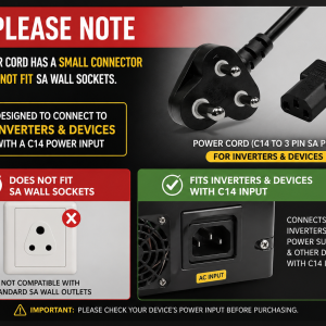 POWER CORD FOR USE WITH INVERTOR