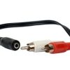 2 X RCA (MALE) TO STEREO (FEMALE)10CM