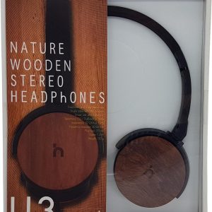 HEADPHONE WITH MIC  BLACK + WOOD