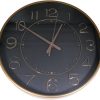 Casey Analog 30cm Round Face Rose Gold Black Wall Watch