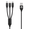 Volkano Weave Series 3-in-1 Charge Cable 1m