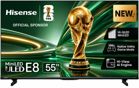 Hisense 55 Inch E8S UHD Mini LED 144Hz Smart TV