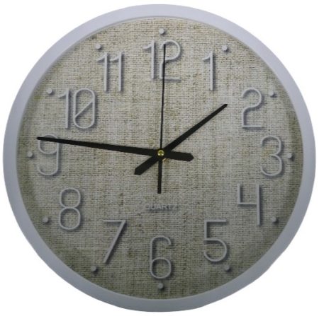 Casey Analog 30cm Round Face White with Black Quartz Wall Clock