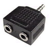 STEREO MALE TO 2X STEREO FEMALE ADAPTOR