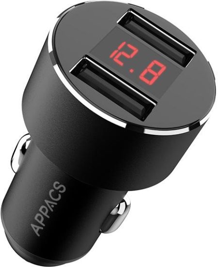 DUAL PORT CAR CHARGER WITH LED