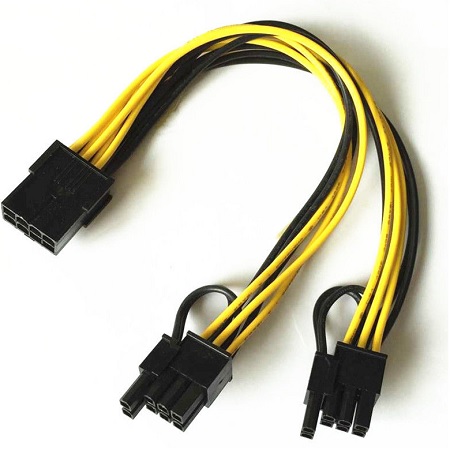 8 PIN FEMALE TO 2 X 6 +2 PIN MALE