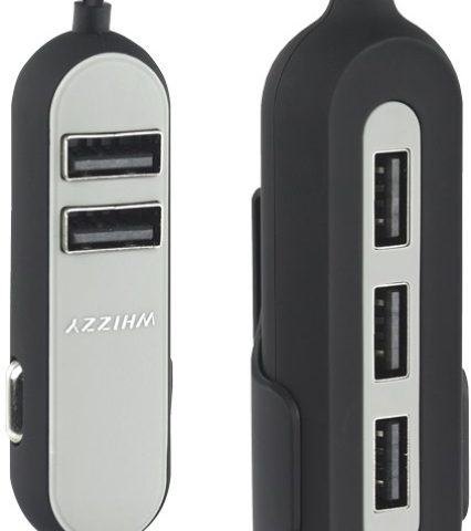 Whizzy Black 5 Port USB Family Car Charger