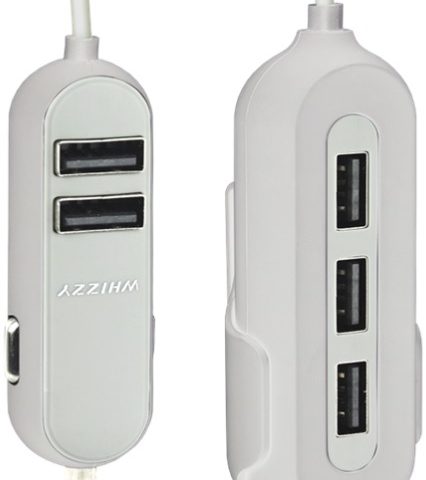 Whizzy White 5 Port USB Family Car Charger