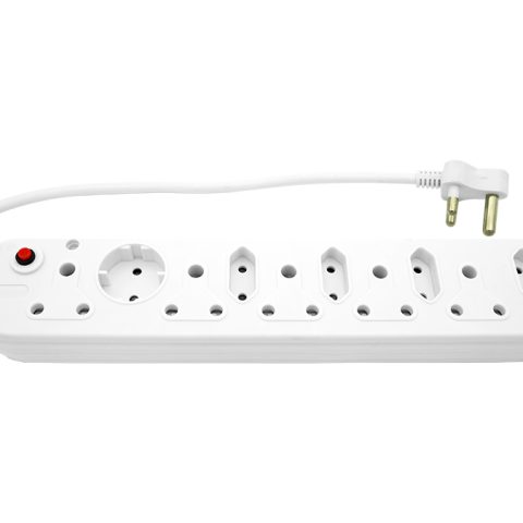 Multi Plug 5x16A 5x5A 0.5m Cord White