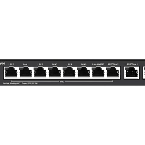 Reyee 10 Port Gigabit 4 WAN 8 PoE 110W 300 User Cloud Router