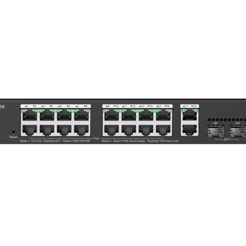 Reyee 18 Port Gigabit with 16 PoE 250W 2SFP Smart Managed Switch