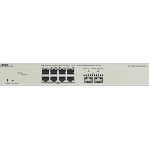 Reyee 8 Port 2.5Gbps PoE 240W 2SFP+ Layer 2+ Smart Managed Switch