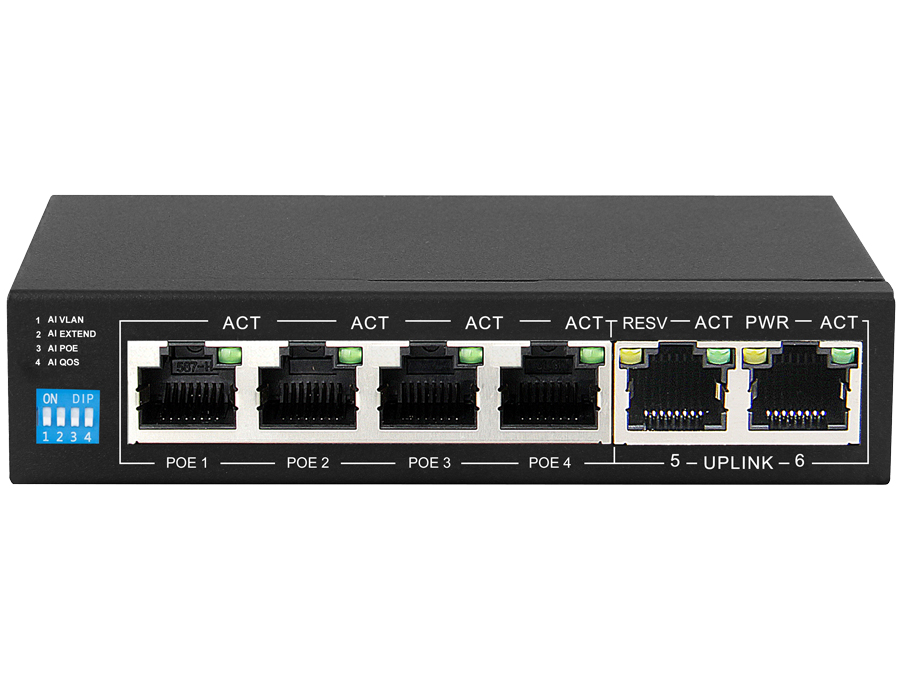 Scoop 6 Port Fast Ethernet 4 PoE 60W Switch