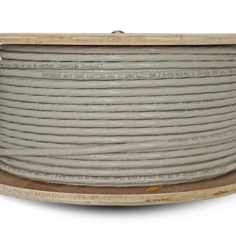 Linkbasic 100m Drum Cat6a Solid Grey UTP Cable