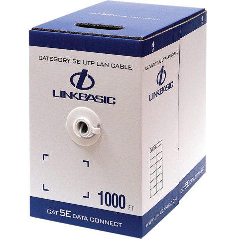 Linkbasic 305m Box Cat5e Stranded Grey UTP Cable